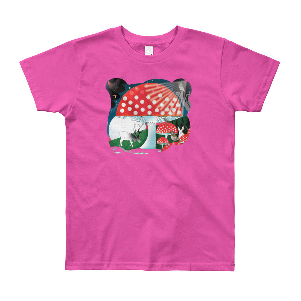 Youth Short Sleeve T-Shirt, Winter Mushroom