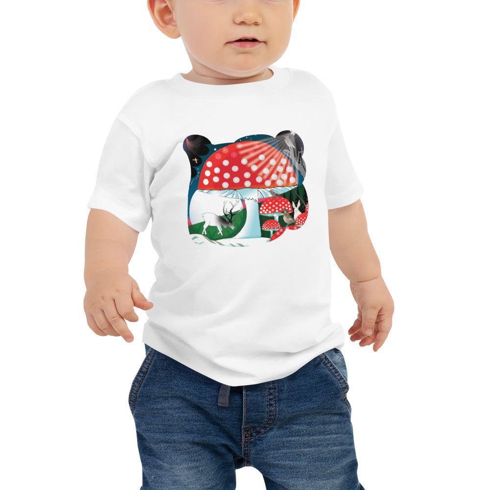 Baby Jersey Short Sleeve Tee, Winter Mushroom