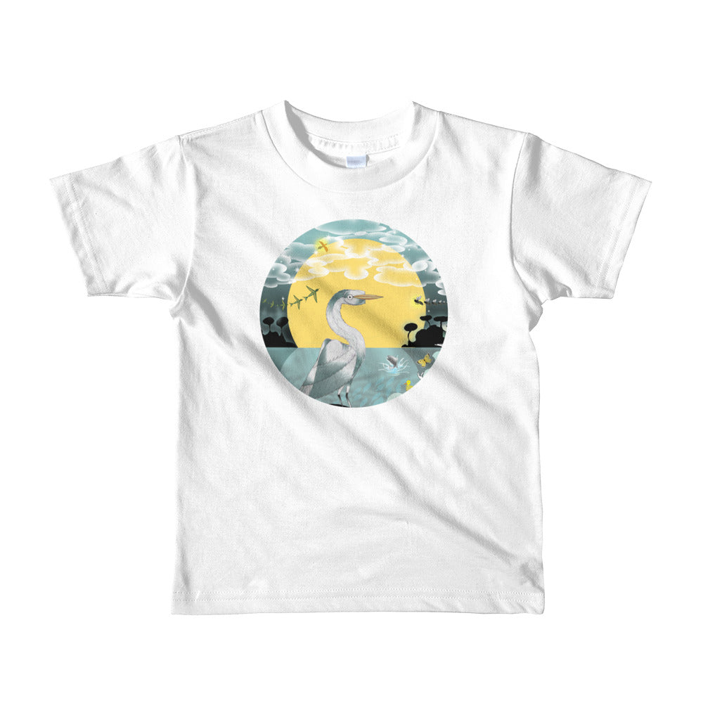 Short sleeve kids t-shirt 2-6 years, Spring Egret