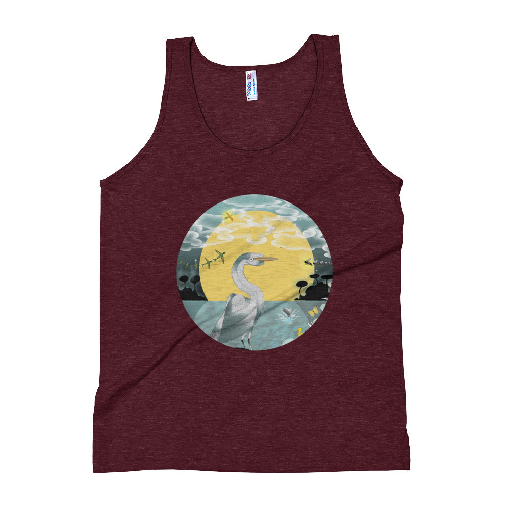 Unisex Tank Top, Spring Egret
