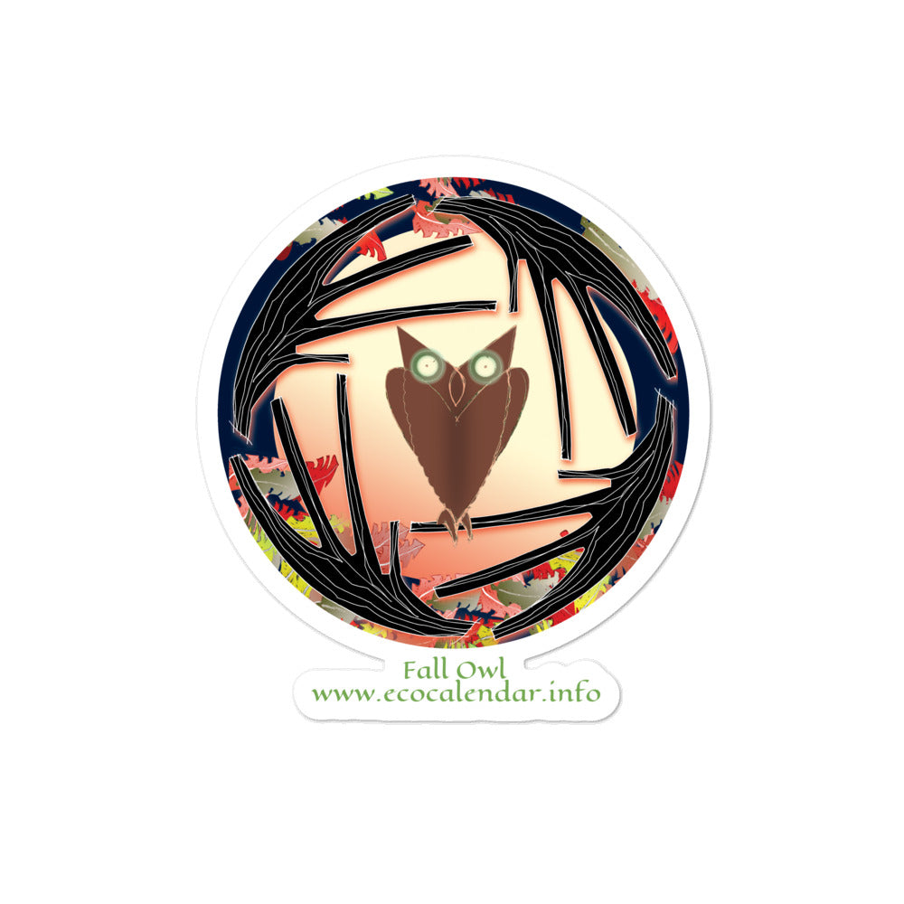 Bubble-free stickers, Fall Owl