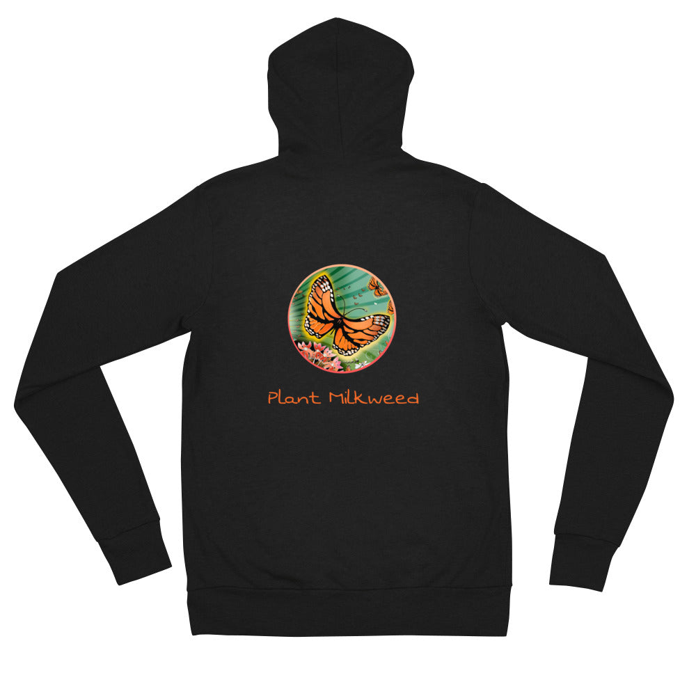 Unisex zip hoodie, Monarch Butterfly