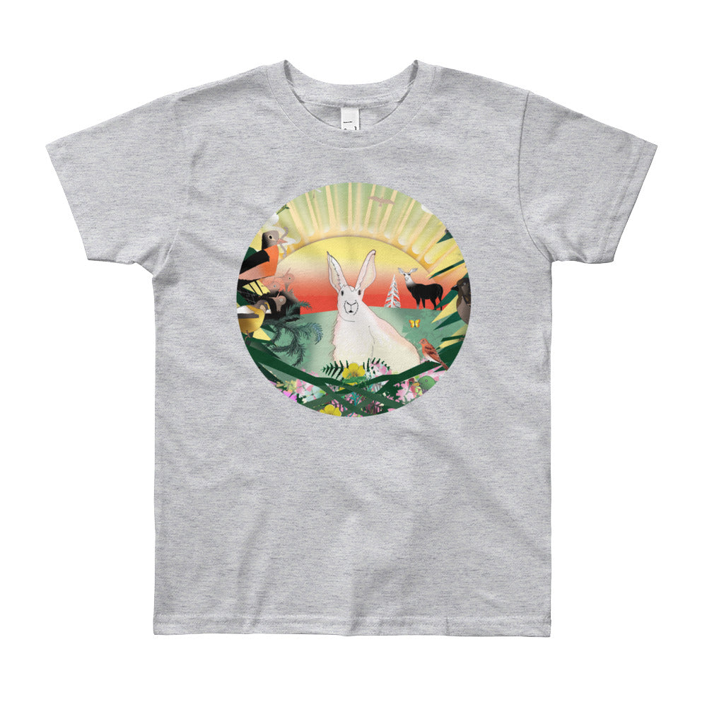 Youth Short Sleeve T-Shirt, Spring Rabbit