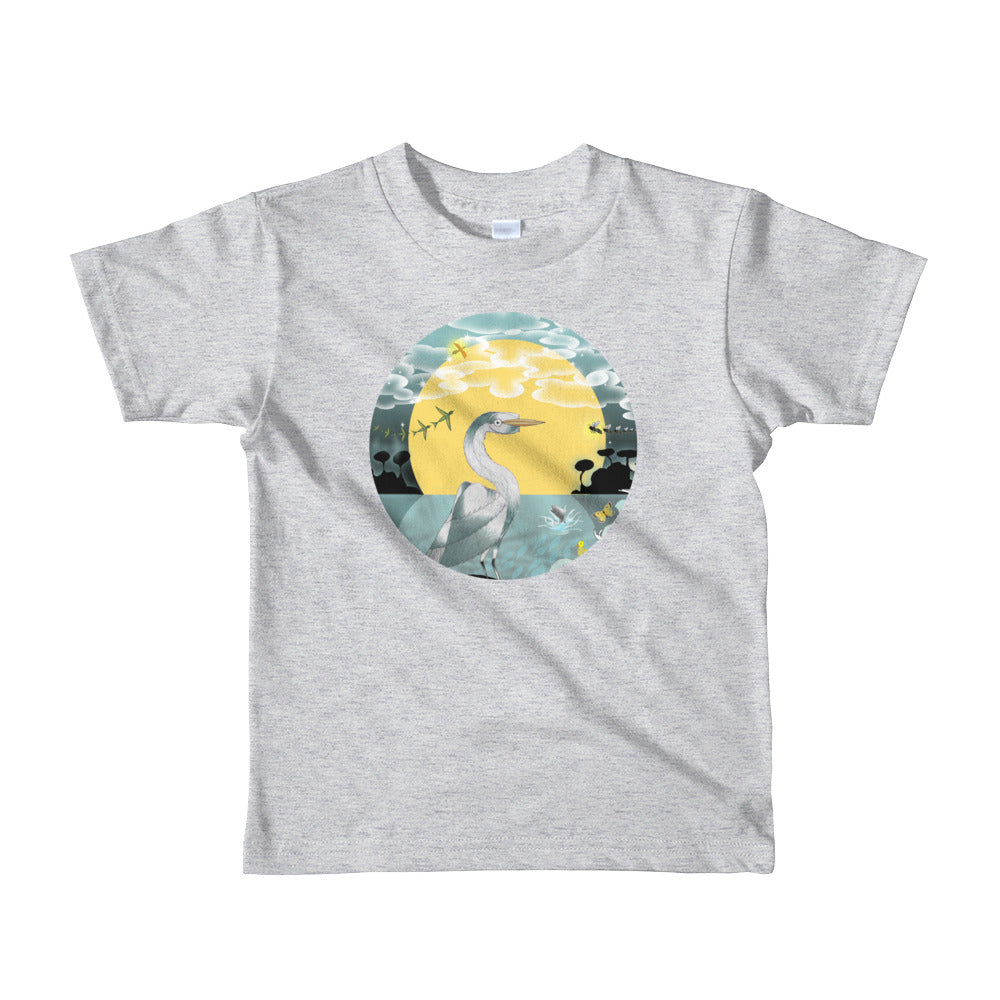 Short sleeve kids t-shirt 2-6 years, Spring Egret