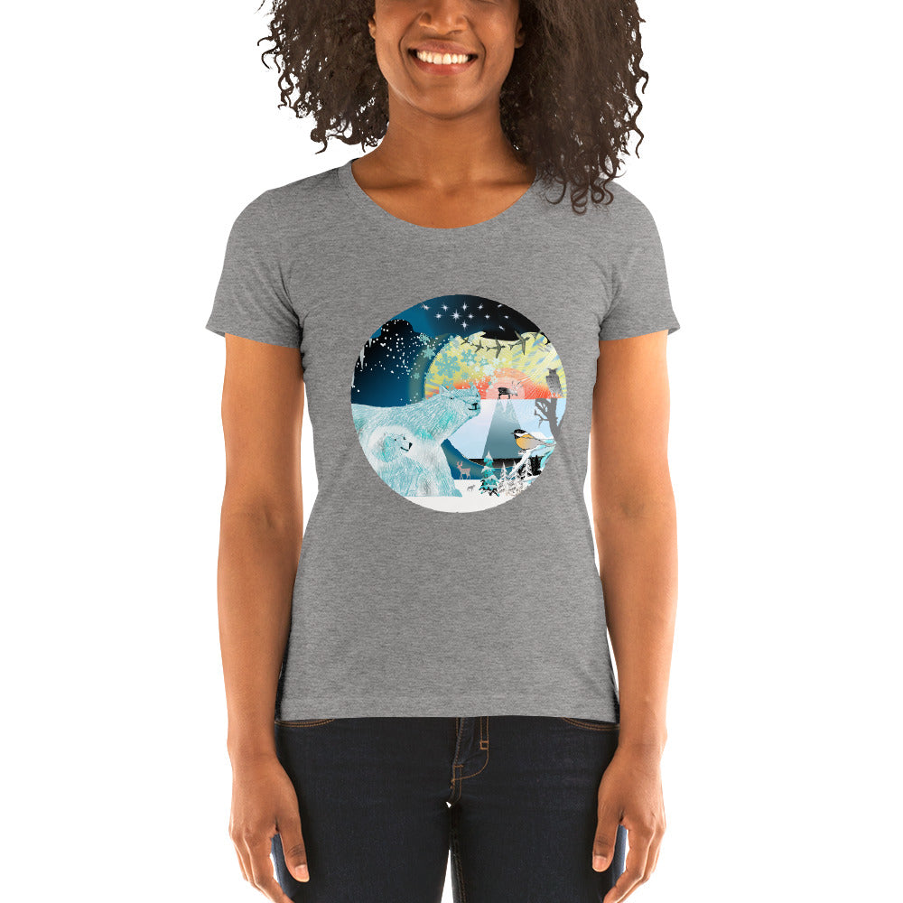 Ladies' short sleeve t-shirt, Winter Polar Bear