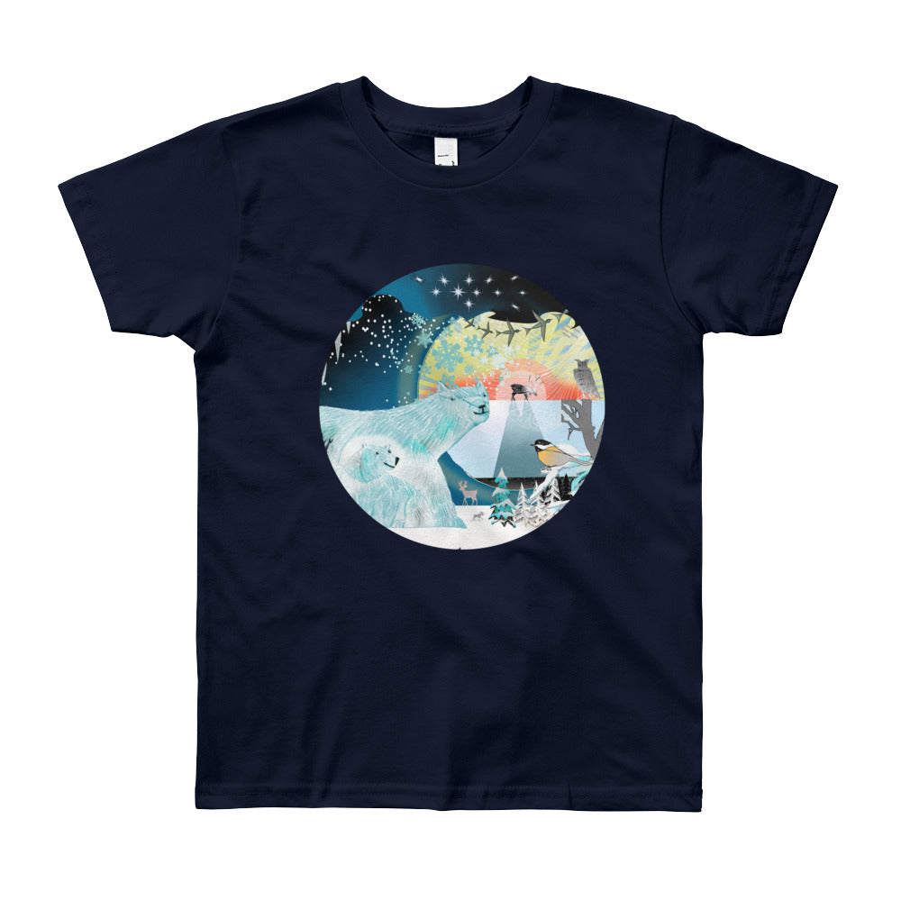Youth Short Sleeve T-Shirt, Winter Polar Bear