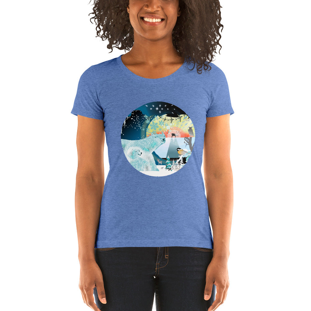 Ladies' short sleeve t-shirt, Winter Polar Bear