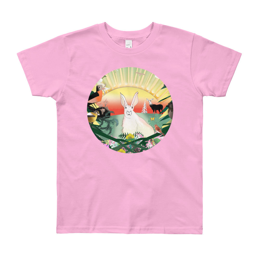 Youth Short Sleeve T-Shirt, Spring Rabbit