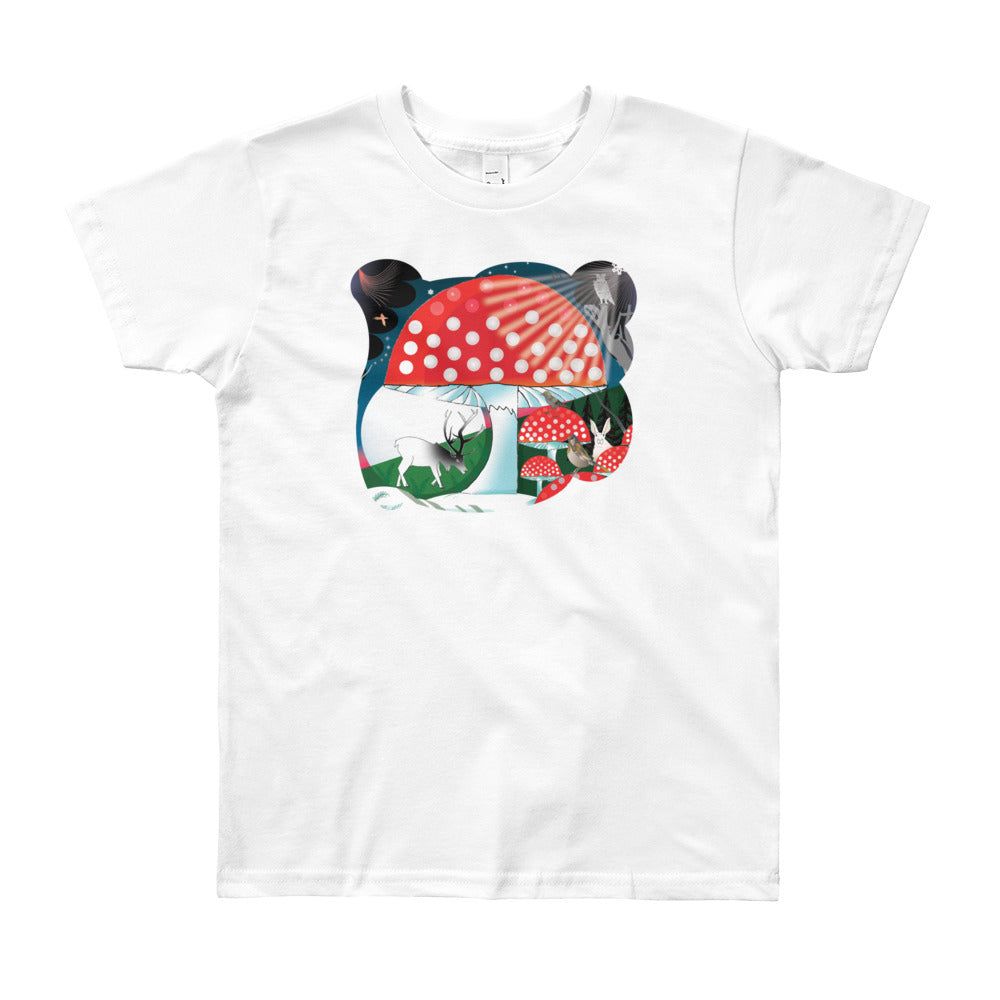 Youth Short Sleeve T-Shirt, Winter Mushroom