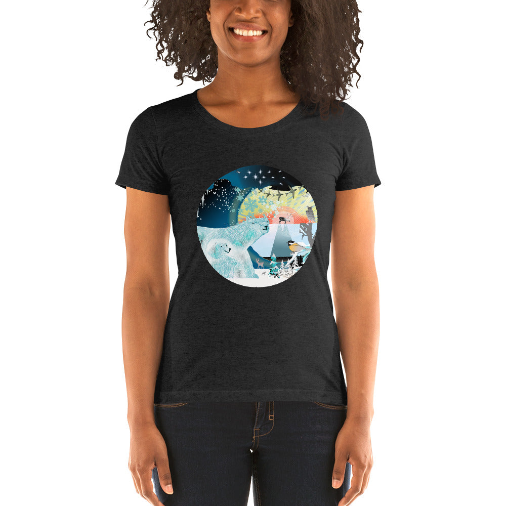 Ladies' short sleeve t-shirt, Winter Polar Bear