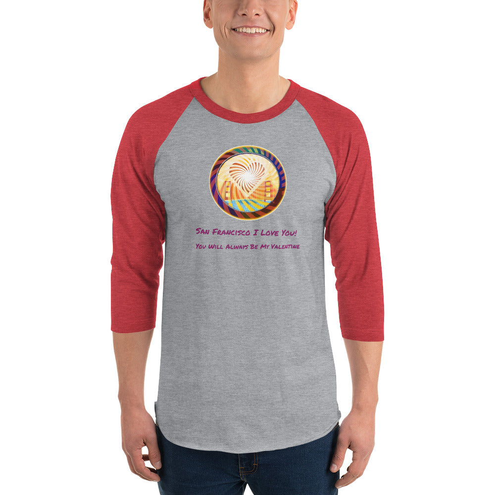 3/4 sleeve raglan T-shirt, The Heart of San Francisco