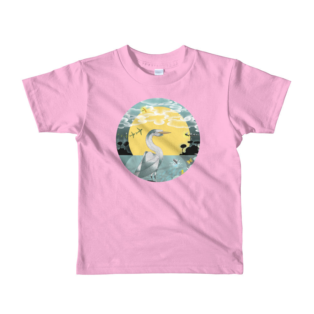 Short sleeve kids t-shirt 2-6 years, Spring Egret