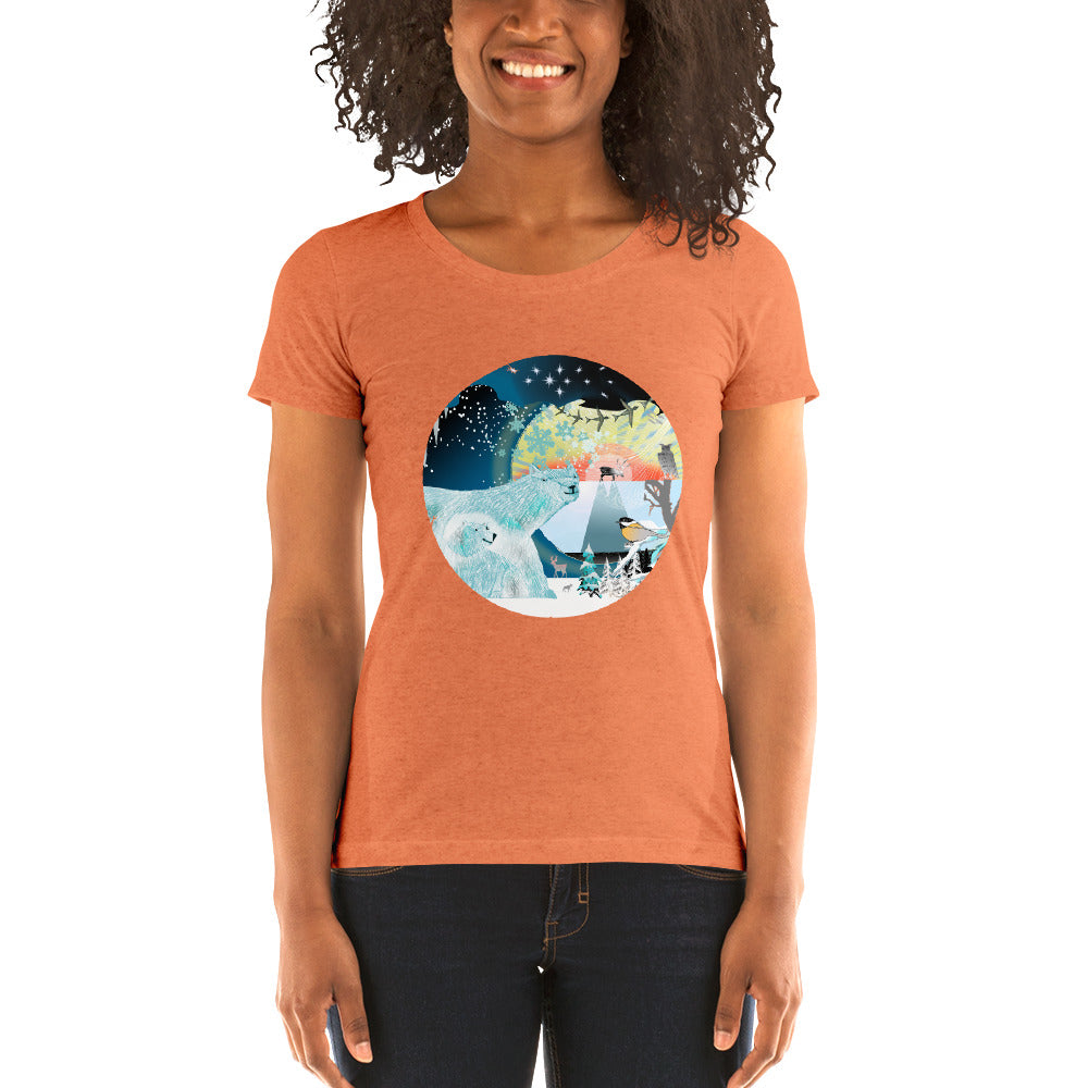 Ladies' short sleeve t-shirt, Winter Polar Bear