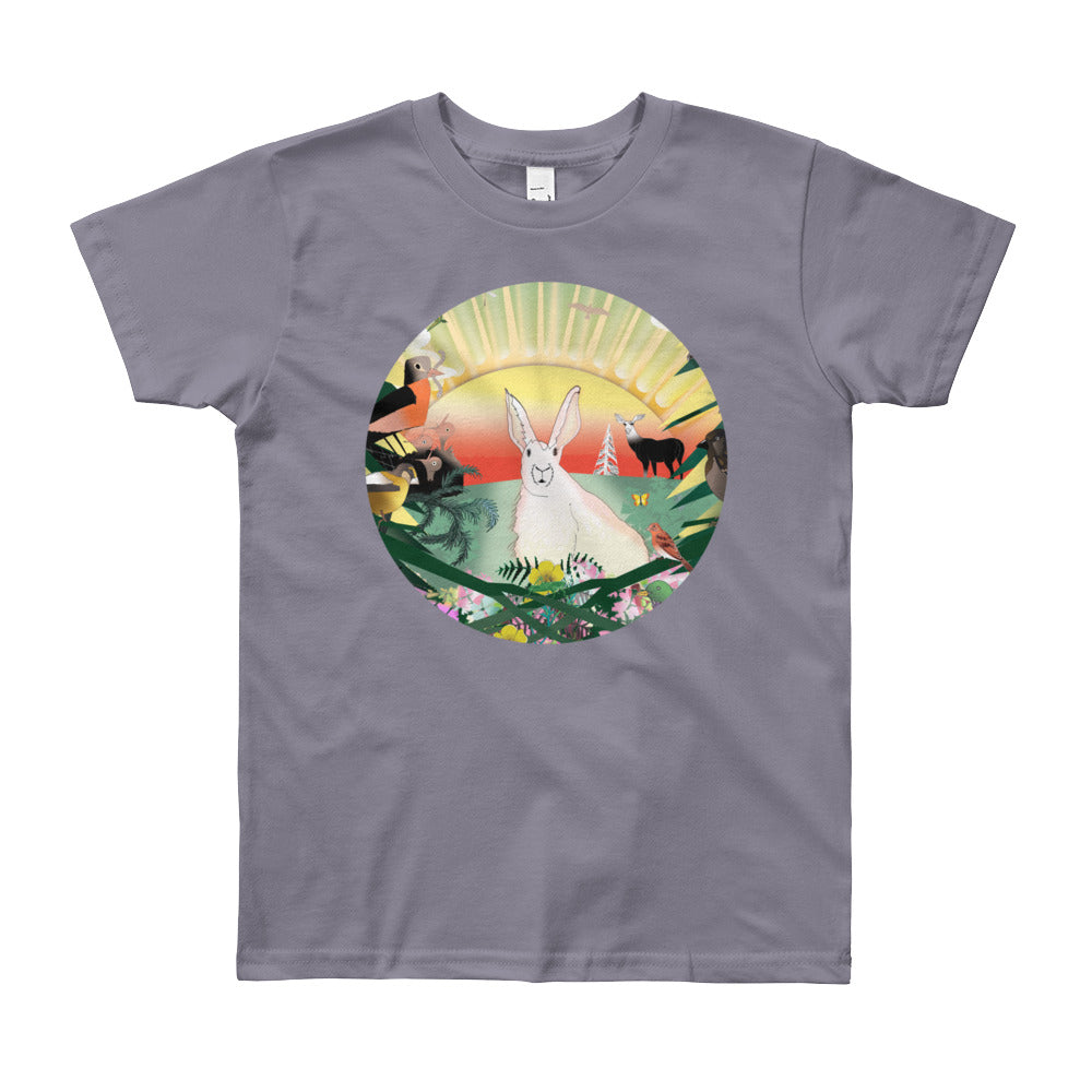 Youth Short Sleeve T-Shirt, Spring Rabbit