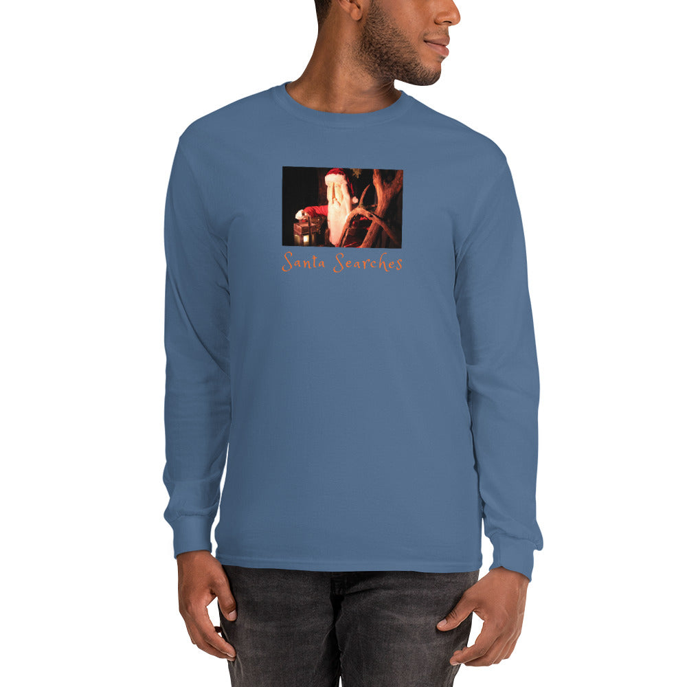 Men’s Long Sleeve Shirt, Santa Searches