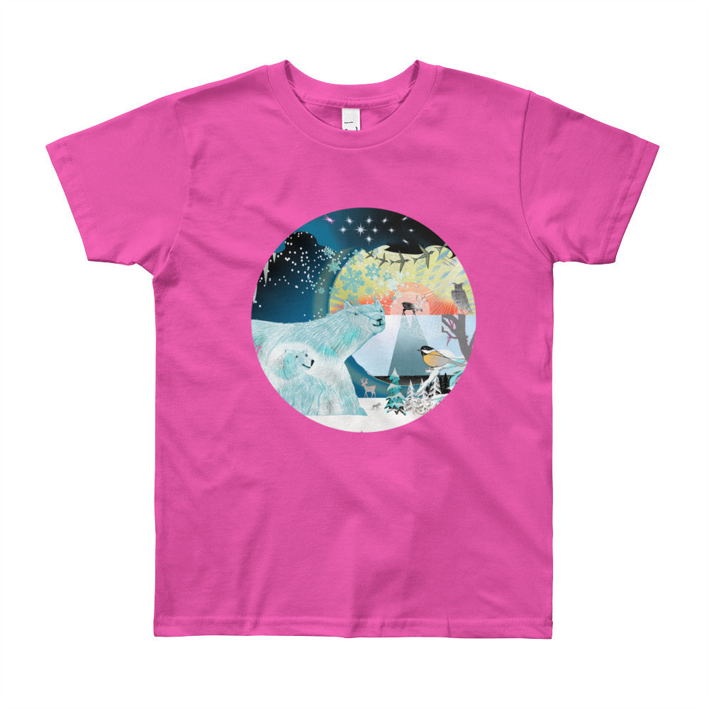 Youth Short Sleeve T-Shirt, Winter Polar Bear