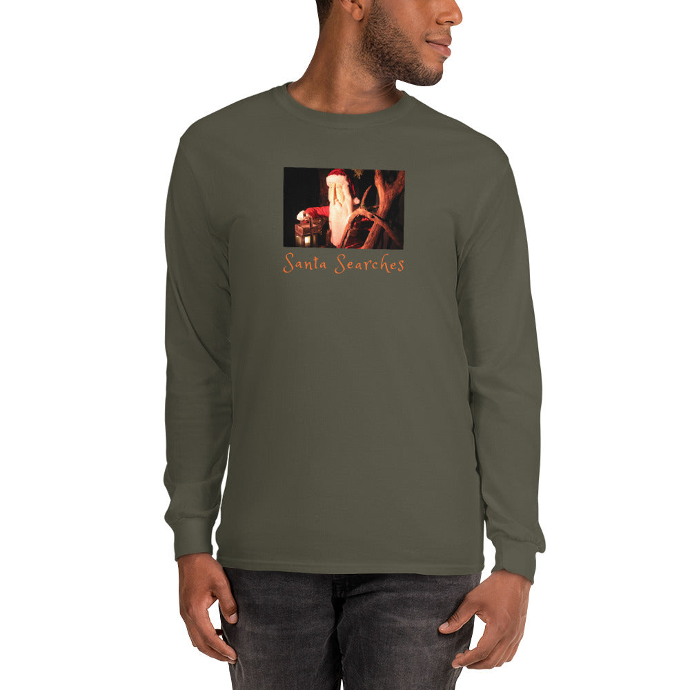 Men’s Long Sleeve Shirt, Santa Searches