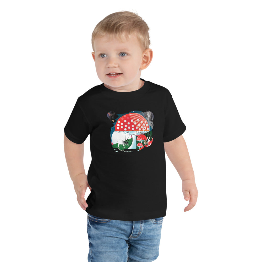 Toddler Short Sleeve Tee, Winter Mushroom