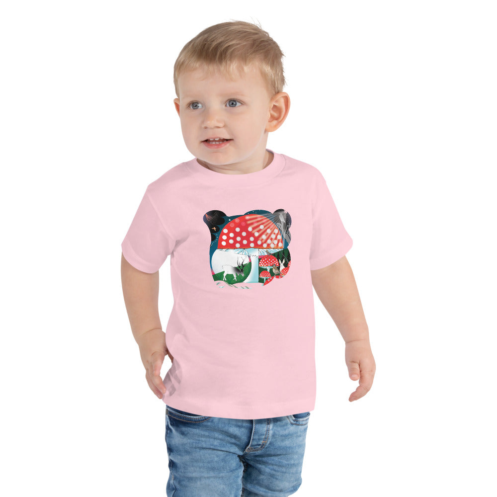 Toddler Short Sleeve Tee, Winter Mushroom