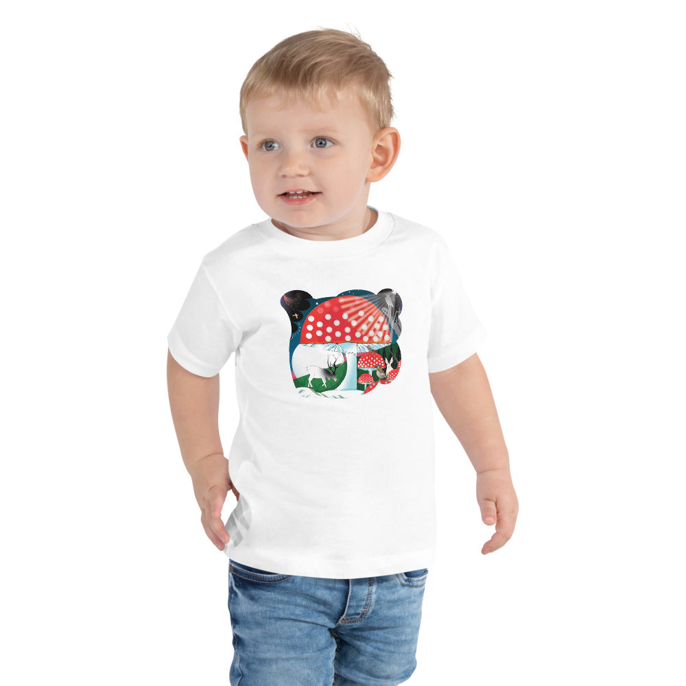 Toddler Short Sleeve Tee, Winter Mushroom