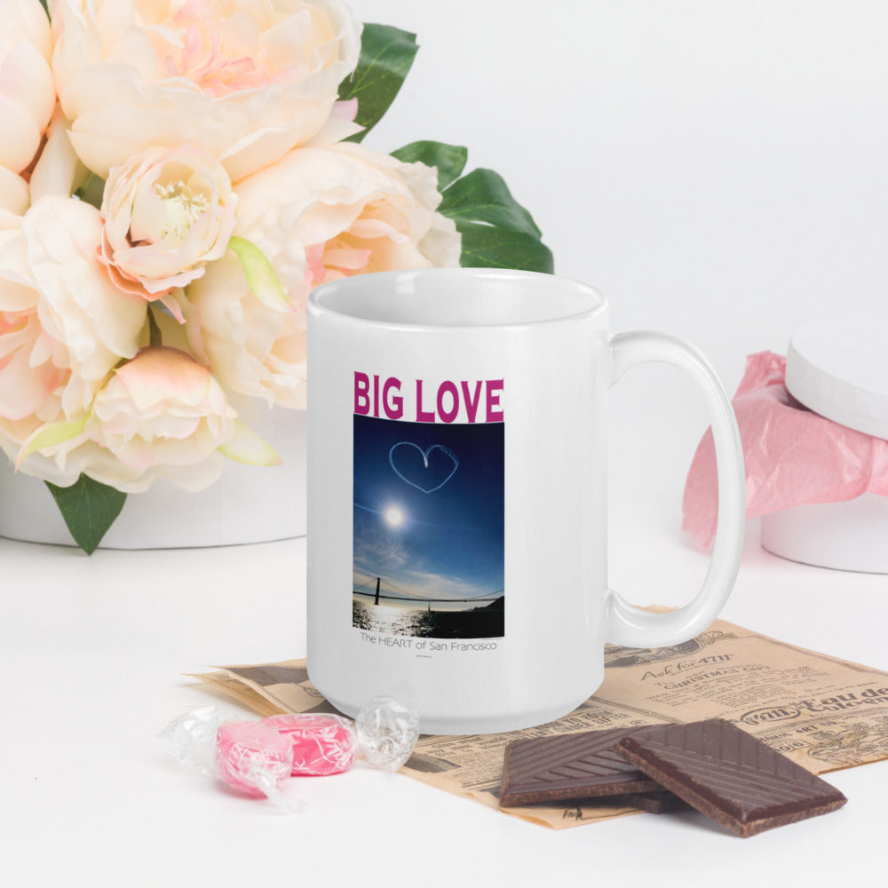 White glossy mug, BIG LOVE the Heart of San Francisco