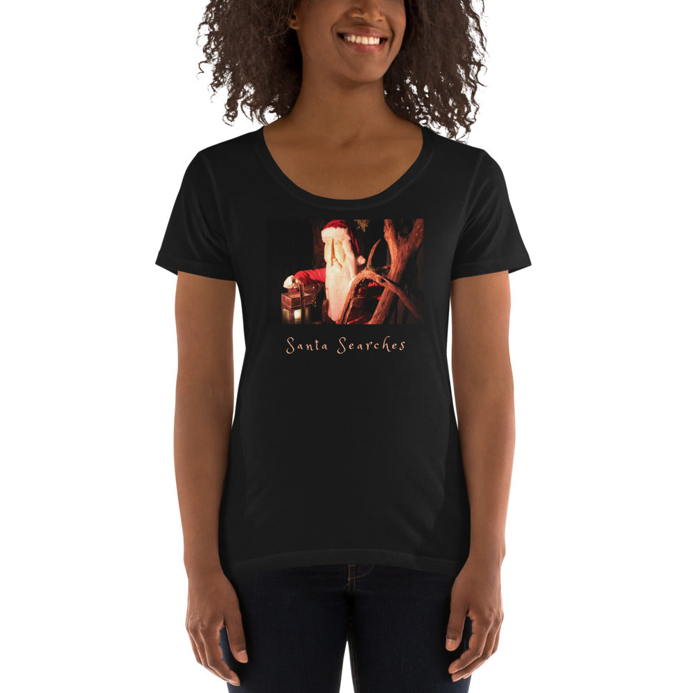 Ladies' Scoopneck T-Shirt, Santa Searches