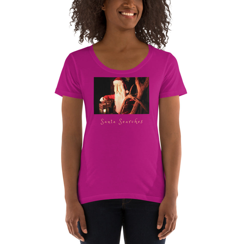 Ladies' Scoopneck T-Shirt, Santa Searches