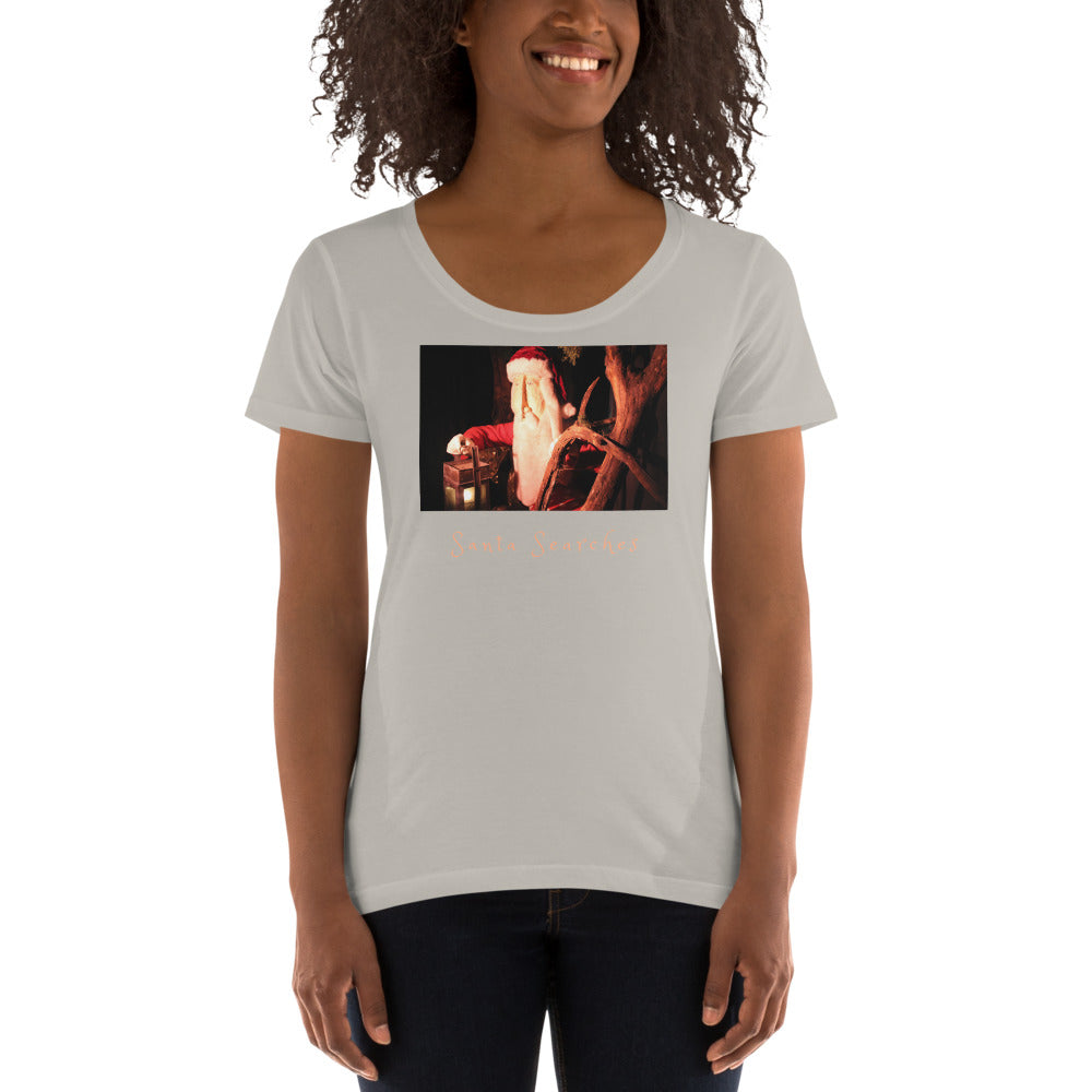 Ladies' Scoopneck T-Shirt, Santa Searches