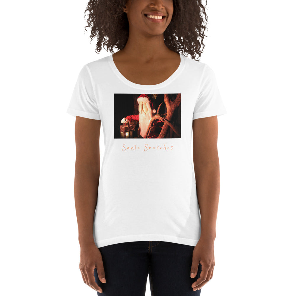 Ladies' Scoopneck T-Shirt, Santa Searches