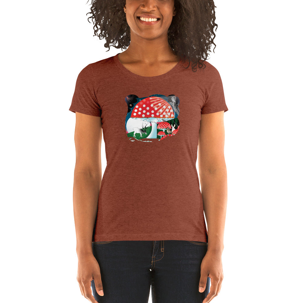 Ladies' short sleeve t-shirt, Winter Mushroom