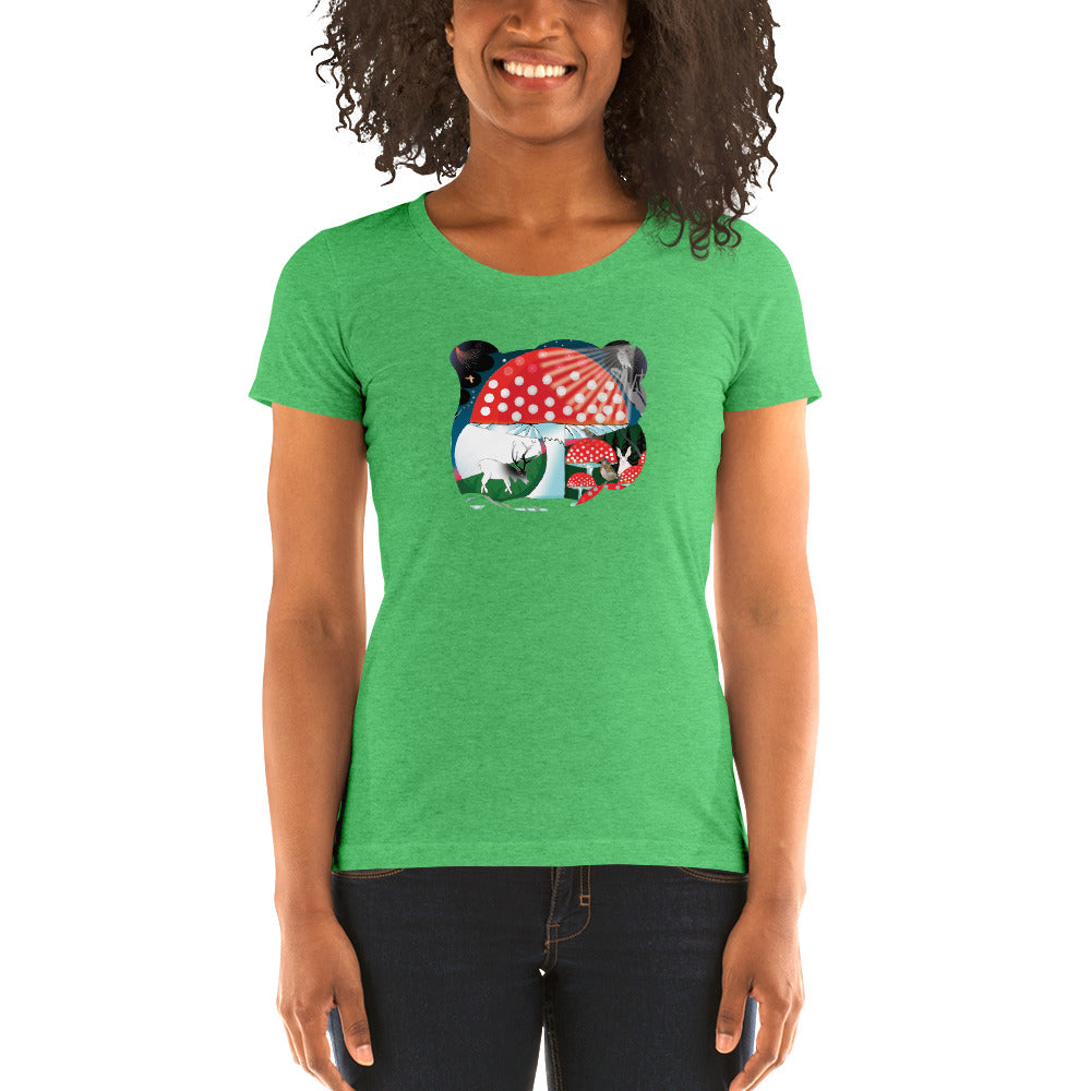 Ladies' short sleeve t-shirt, Winter Mushroom