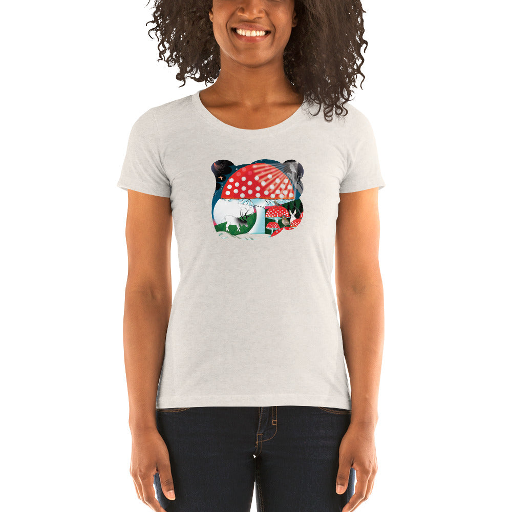 Ladies' short sleeve t-shirt, Winter Mushroom