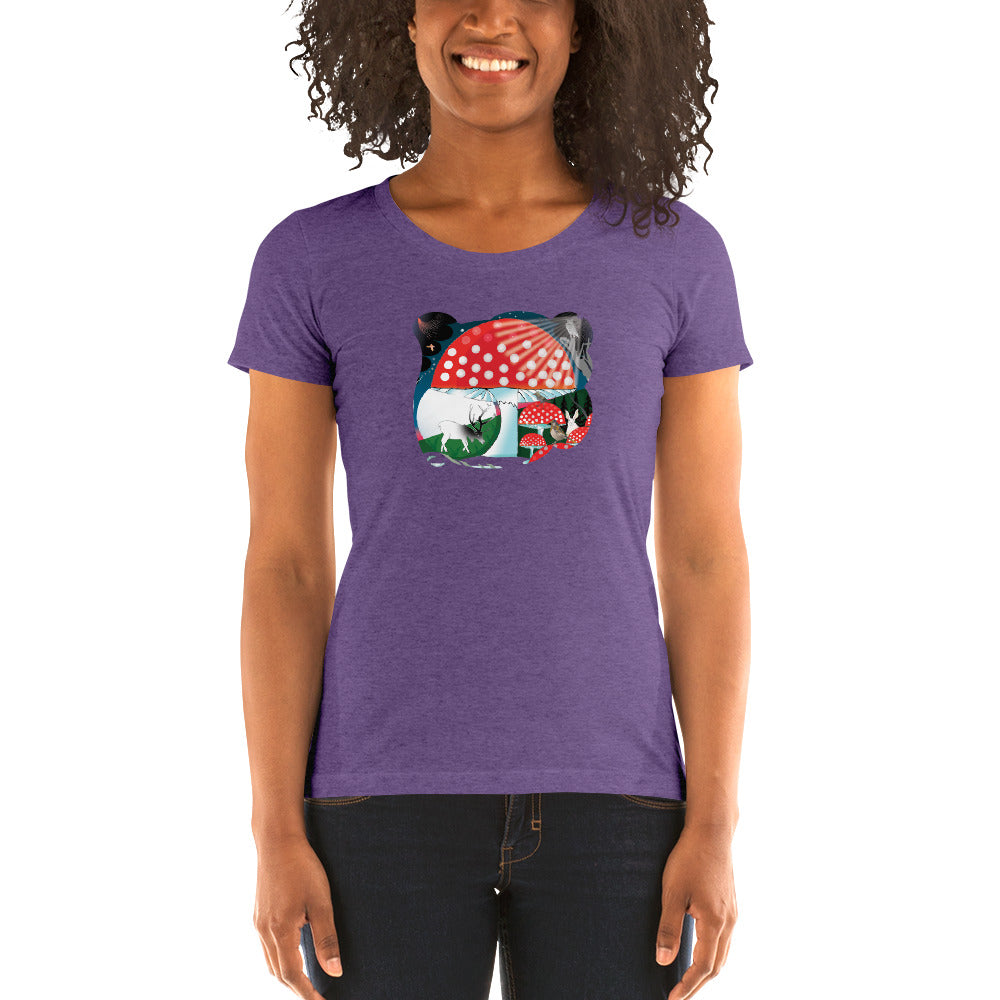 Ladies' short sleeve t-shirt, Winter Mushroom