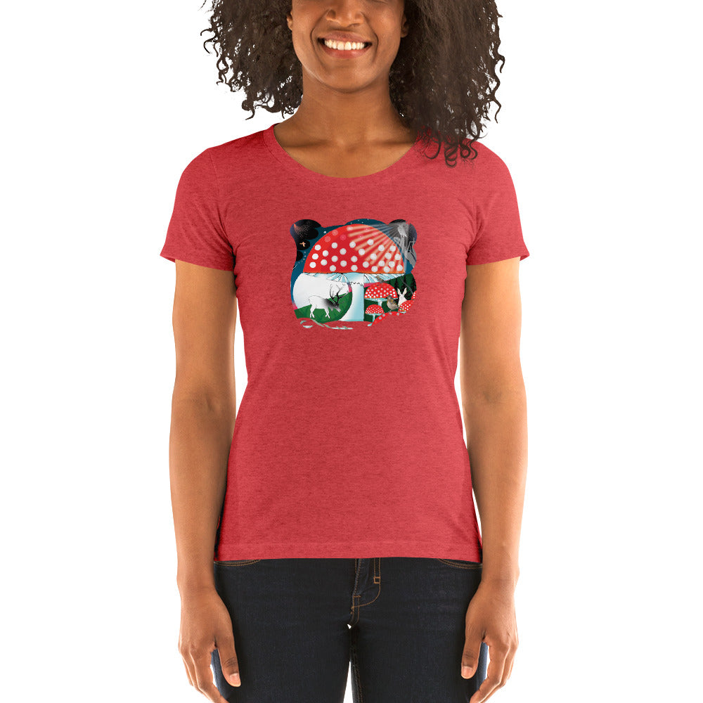 Ladies' short sleeve t-shirt, Winter Mushroom