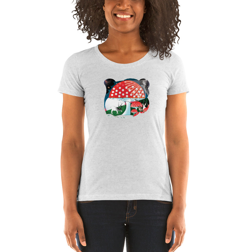 Ladies' short sleeve t-shirt, Winter Mushroom