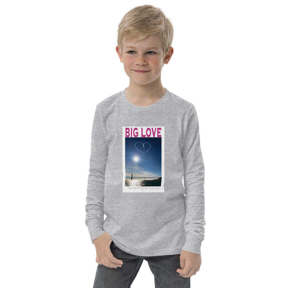 Youth long sleeve tee, BIG LOVE the Heart of San Francisco Celebration!