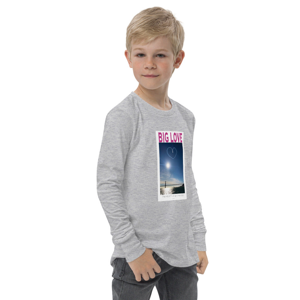 Youth long sleeve tee, BIG LOVE the Heart of San Francisco Celebration!