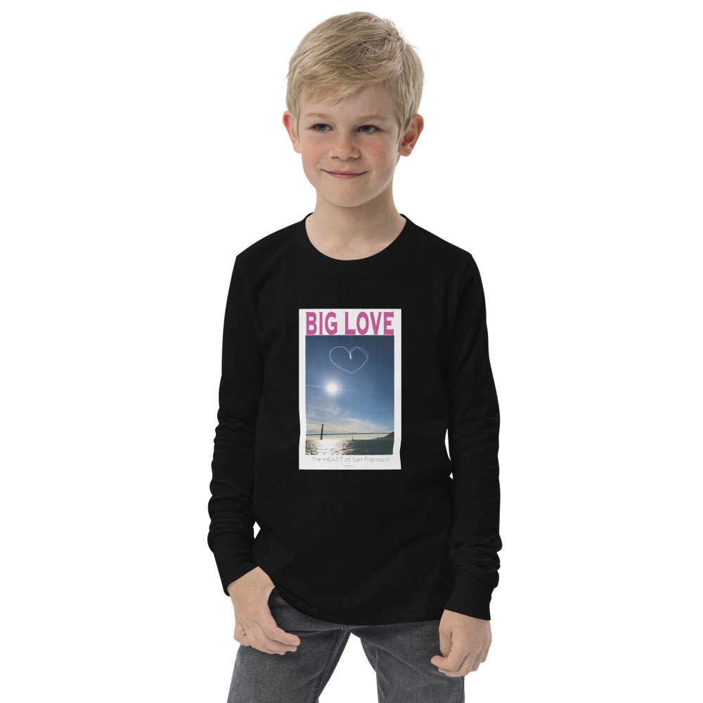 Youth long sleeve tee, BIG LOVE the Heart of San Francisco Celebration!