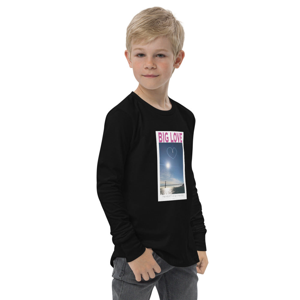 Youth long sleeve tee, BIG LOVE the Heart of San Francisco Celebration!
