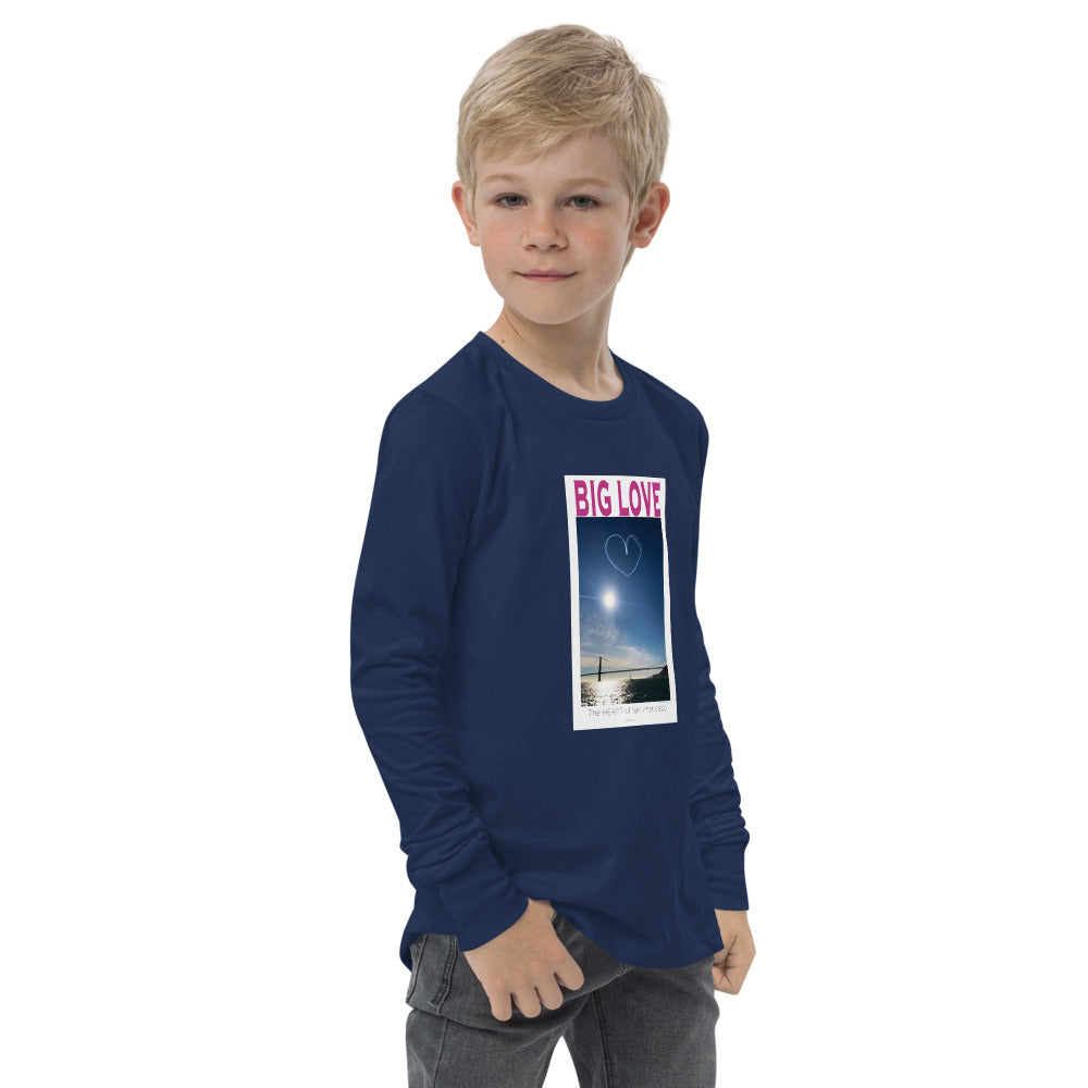 Youth long sleeve tee, BIG LOVE the Heart of San Francisco Celebration!