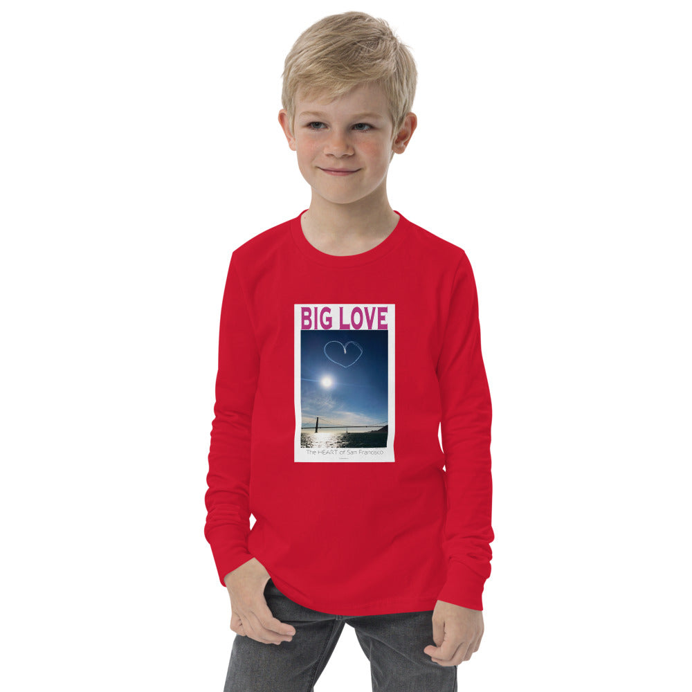 Youth long sleeve tee, BIG LOVE the Heart of San Francisco Celebration!