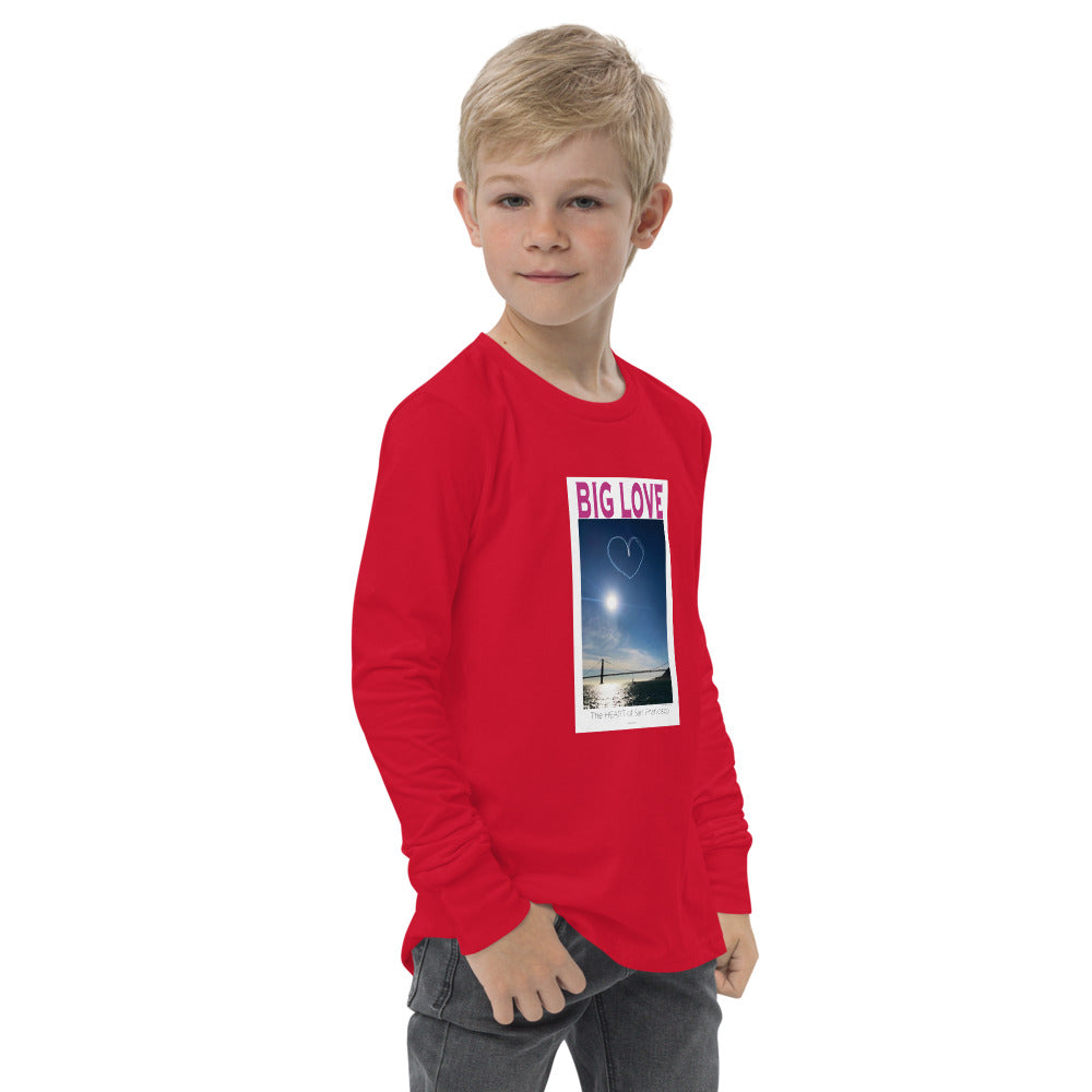 Youth long sleeve tee, BIG LOVE the Heart of San Francisco Celebration!