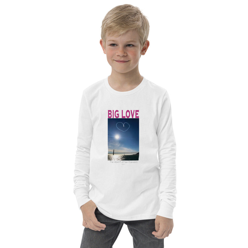 Youth long sleeve tee, BIG LOVE the Heart of San Francisco Celebration!