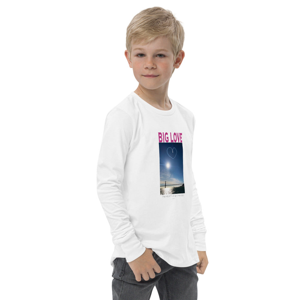 Youth long sleeve tee, BIG LOVE the Heart of San Francisco Celebration!