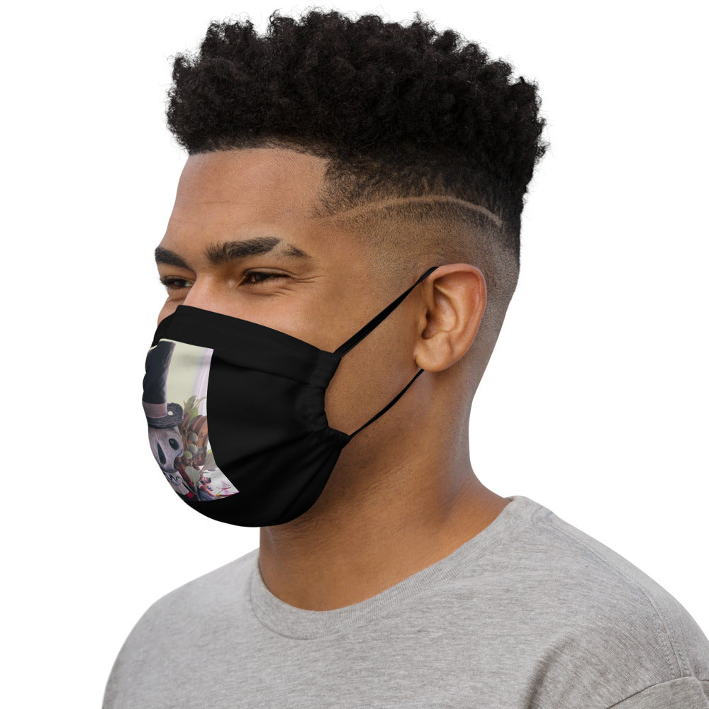 Premium face mask, Skull with Top Hat