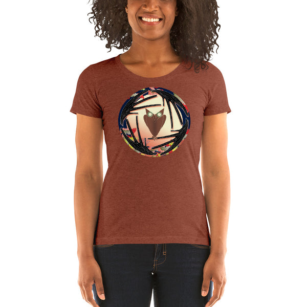Ladies' short sleeve t-shirt, Autumn Owl