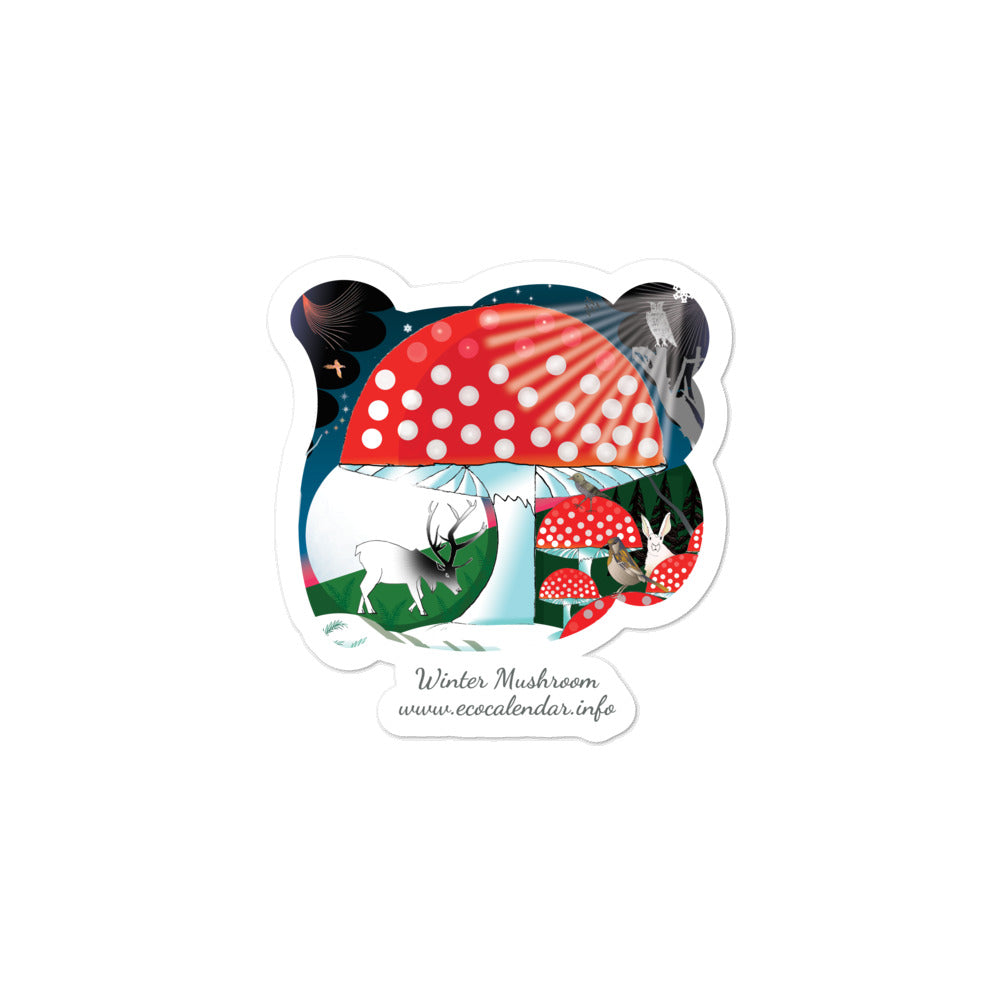 Bubble-free stickers, Winter Mushroom