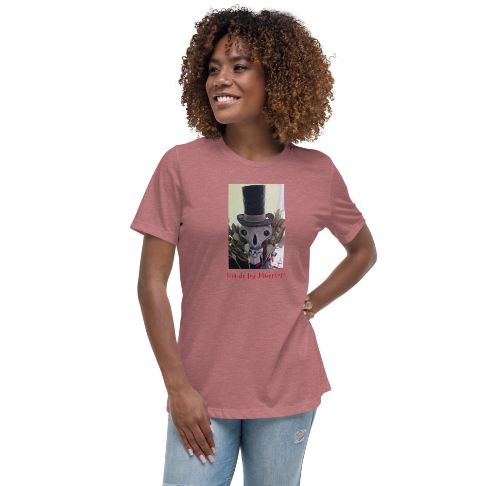 Women's Relaxed T-Shirt, SKULL Dia de los Muertos