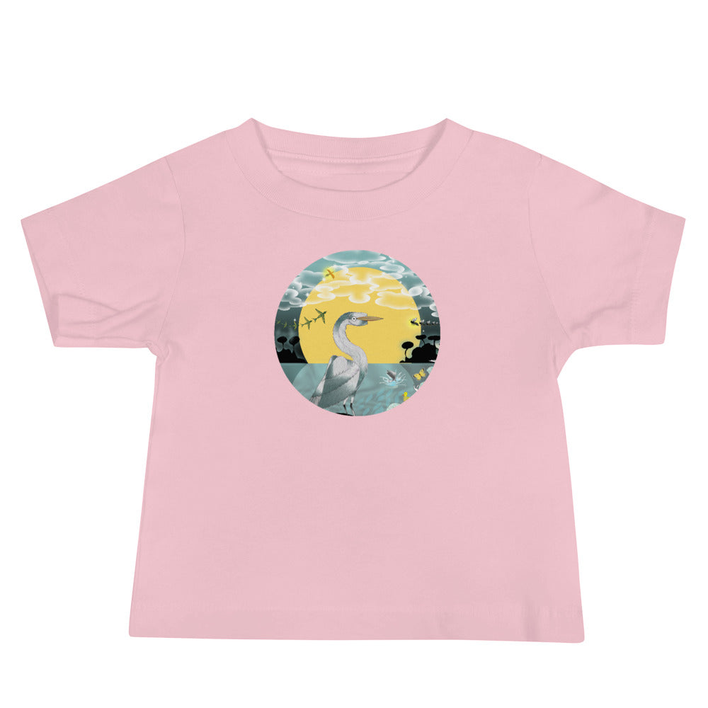 Baby Jersey Short Sleeve T-Shirt 6-24 months, Spring Egret