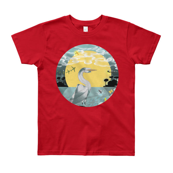 Youth Short Sleeve T-Shirt, Spring Egret